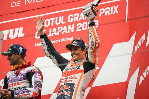 Marc Márquez consiguió el podio 140 de su carrera y trajo de vuelta a HRC a la posición ganadora
