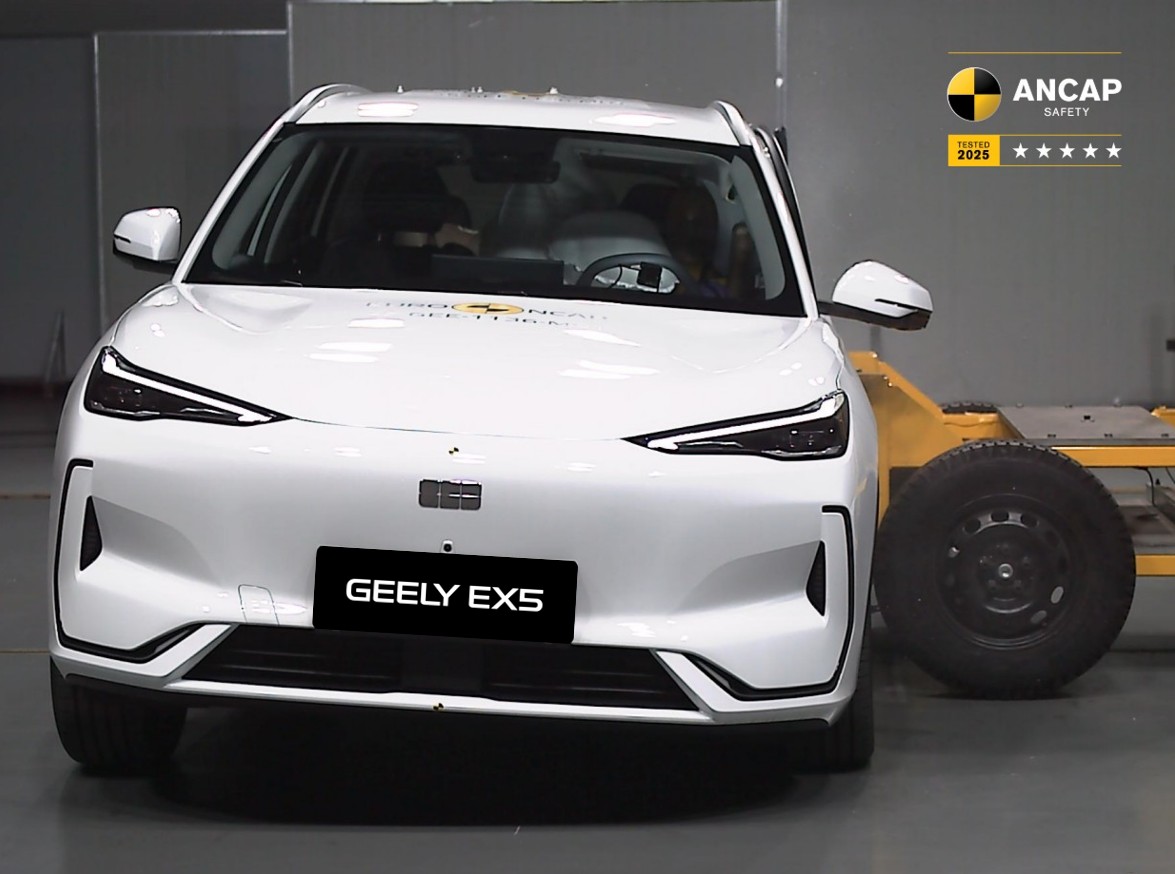 Obtiene Geely EX5 5 estrellas en pruebas de impacto de Euro NCAP y ANCAP
